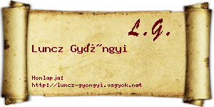 Luncz Gyöngyi névjegykártya